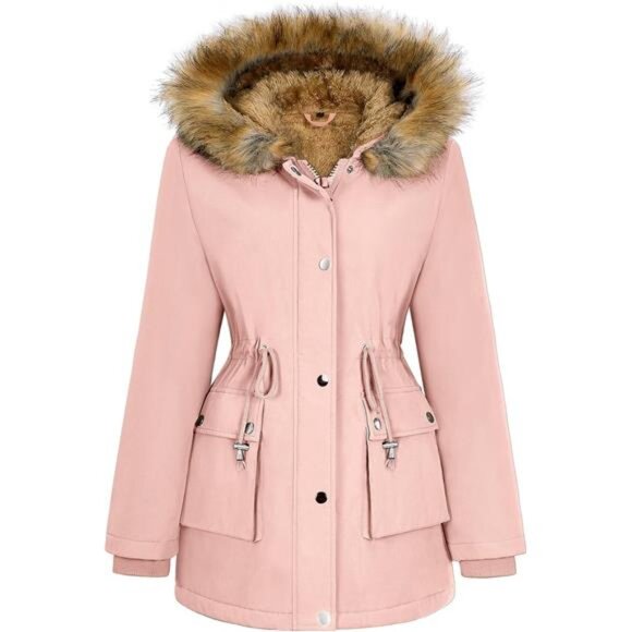 Womens Winter Coat Warm Thicken Puffer Jackets Pink - Picture 1 of 5